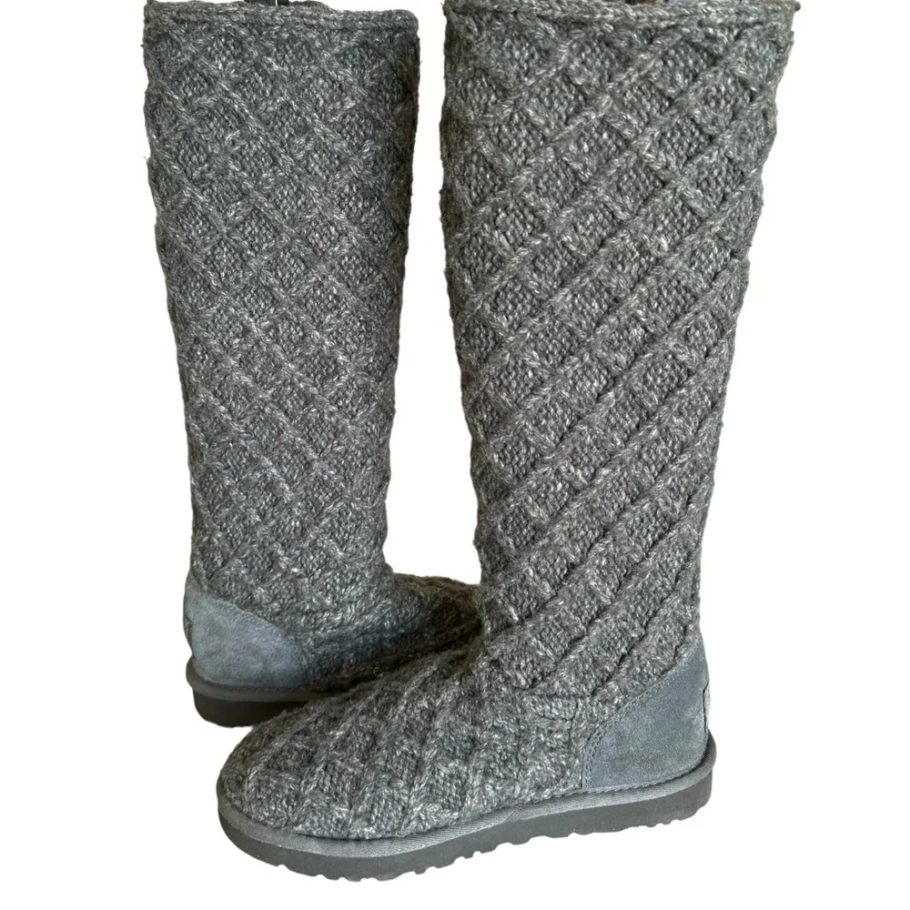 UGG Women’s Cardy Knit Boots Grey Tall Boots